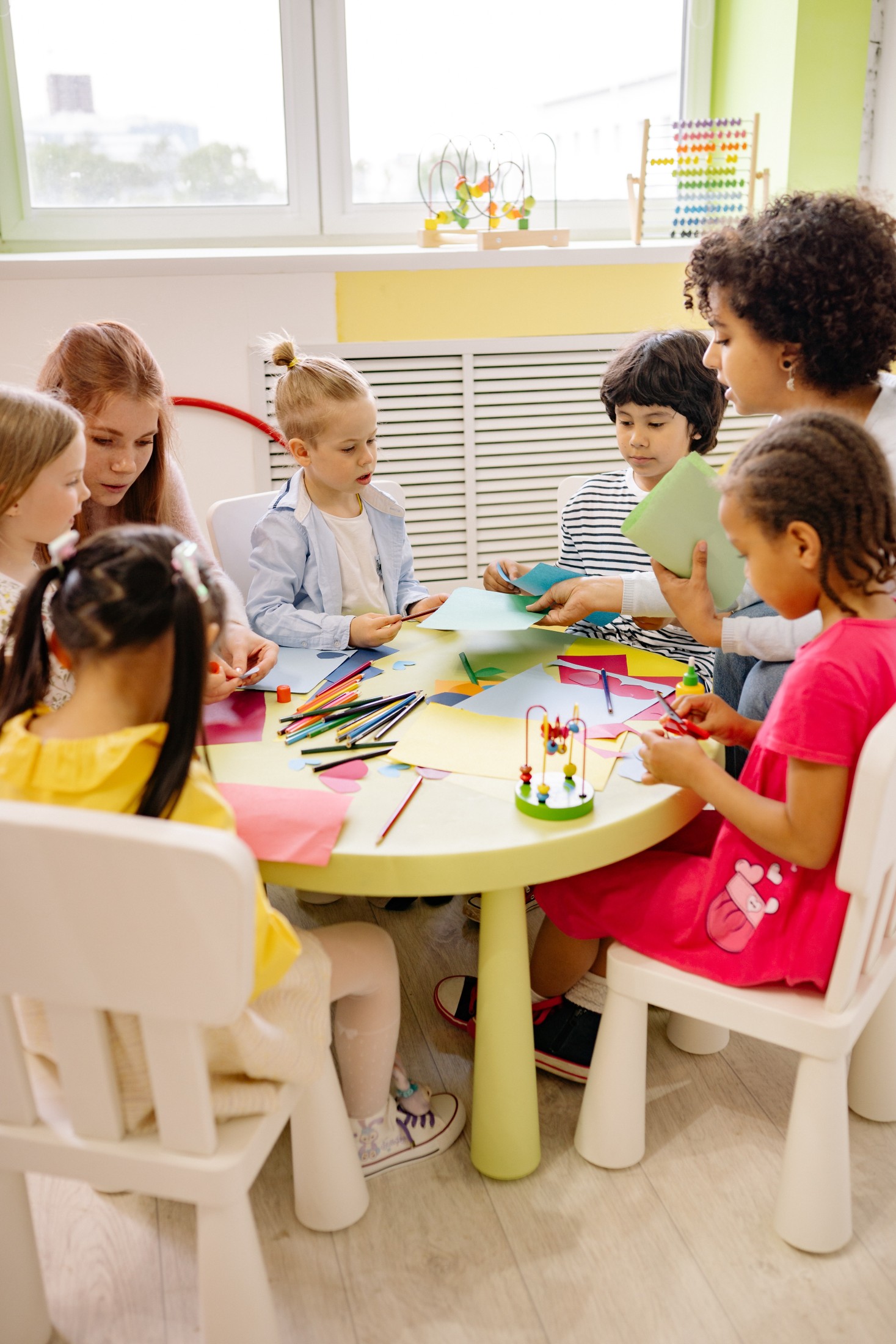 Sunday School kids working together